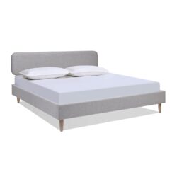 Diego - King Low Upholstered Platform Bed - Light Gray