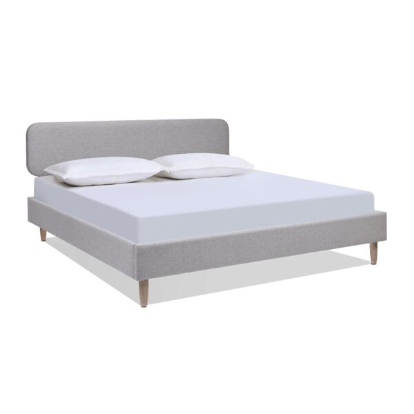 Diego - King Low Upholstered Platform Bed - Light Gray