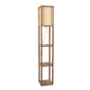 Pinnacle - Shelf Floor Lamp For Bedroom / Living Room, Long Shade - Natural Wood / White - Image 10