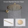 Wall Mounted Shower System With High Pressure Rain Shower Head & 5 Function Handheld - Brushed Gold - Image 6
