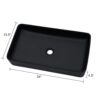 Rectangular Bathroom Vessel Sink With Design - Black - Image 3