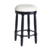 360° Swivel Wooden Barstools, 26" Counter Height (Set of 2) With Fabric Upholstered Seat - Black - Image 4