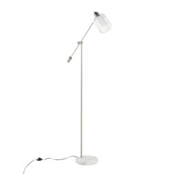 Marcel - Contemporary / Glam Floor Lamp - Nickel / Clear / Frosted