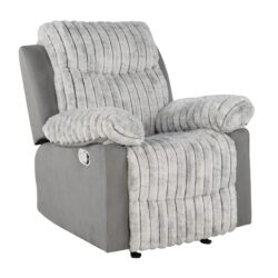 Bruni - Glider Recliner Chair With Manual Recline And Upholstery - Gray