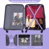 Expandable 3 Piece Luggage Sets Pc Lightweight & Durable Suitcase With Two Hooks, Spinner Wheels, Tsa Lock, (21/25/29) - Purple - Image 6