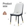 Modern 2 Tone Dining Chairs With Gold Decorated Legs Metal Legs, (Set of 4) - White / Black - Image 3
