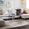 Contemporary Gallery Top Round Nesting Coffee Table Set - Blue - Image 7