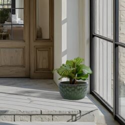 3 Pieces Ceramic Flowerpot, Planter For Patio, Garden Or Windowsills - Antique Green