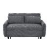 Pull Out Sofa Bed Convertible Couch 2 Seat Loveseat Sofa Modern Sleeper Sofa With 2 Throw Pillows And USB Ports For Living Room - Dark Gray - Image 12
