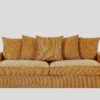 Luxe Corduroy Sofa With 5 Matching Toss Pillows, Sleek Design, Spacious And Comfortable 3 Seater Couch - Ginger - Image 4