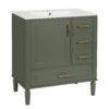 30" Bathroom Vanity With Sink And Ample Storage - Olive Green - Image 12