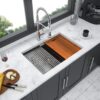 27" X 19" X 10" Undermount Workstation Kitchen Sink With Single Bowl And Accessories, - Brushed Nickel - Image 4