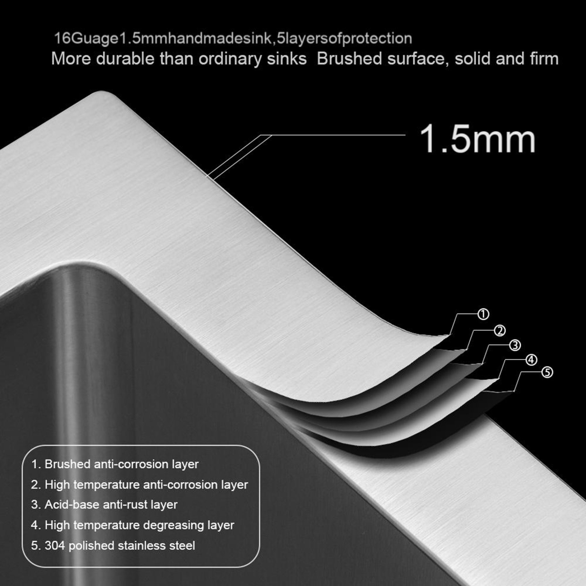 19" Undermount Kitchen Sink 16Gauge 9" Deep Single Bowl Basin - Brushed Nickel - Image 6