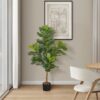 47" Tall, Artificial Plant, Fiddle Tree, Indoor, Faux, Fake, Floor, Greenery, Potted, Real Touch, Decorative - Green / Black - Image 5