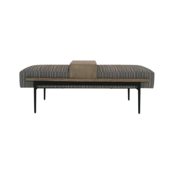 Upholstered Cocktail Ottoman With Slide Tray - Multi