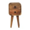 Extra Mini Curved Bedside Table - Oak - Image 11