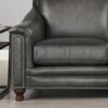 Belfast-Top Grain Leather Loveseat - Gun Ash - Image 4