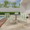 4 Piece Set Of Single Chairs With Modern Color Blocking Design, UV Resistant And Rust Proof - Haze Green / White - Image 9