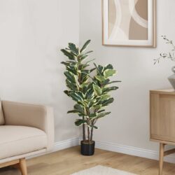 47" Tall, Artificial Plant, Oak Tree, Indoor, Faux, Fake, Floor, Greenery, Potted, Real Touch, Decorative - Green / Black