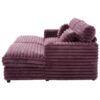 Oversized Double Chaise Lounge Sofa Bed With USB Ports & Cup Holders - Wine Red - Image 15