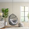 Teardrop Hanging Chair With 8Ft Chain - Gray / Black - Image 5