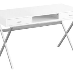 Computer Desk For Home Office, Laptop, Storage Drawers, Contemporary - White