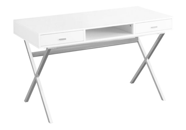 Computer Desk For Home Office, Laptop, Storage Drawers, Contemporary - White