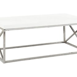 Glossy Coffee Table Rectangular For Living Room - White