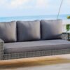 3 Person Porch Swing With Chains, Large Patio Swing Bench With Cushions For Backyard, Garden, And Poolside - Gray - Image 9