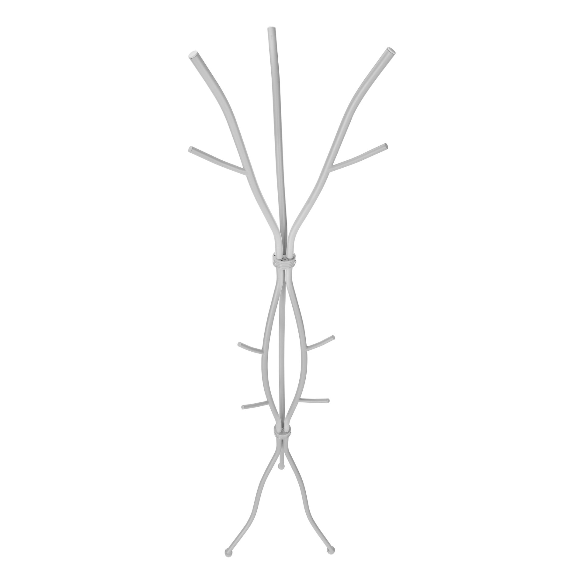 Coat Rack, Hall Tree, Free Standing, 11 Hooks, Entryway, Contemporary & Modern - Silver - Image 8