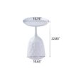 Wine Cup Metal Side Table, Small Sofa Table, Round White Nightstand - White - Image 3