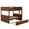 Full Over Full Bunk Bed With Twin Size Trundle - Walnut - Image 2