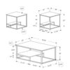 Table Set, Coffee, End, Side, Accent, Living Room, Contemporary & Modern (Set of 3) - White - Image 3
