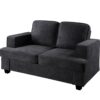 Modern Loveseat, Comfortable 2 Seater Couch With Deep Seating And High Density Foam, Loose Back Cushions, Wide Arms - Black - Image 3