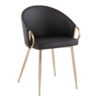 Claire - Contemporary / Glam Chair (Set of 2) - Gold / Black - Image 2