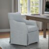 London - Upholstered Skirted Dining Arm Chair With Hidden Casters - Light Blue - Image 5