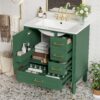 30" Bathroom Vanity Set With Soft Close Doors And Handles - Green - Image 4