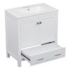 Bathroom Vanity With Single Sink, Combo Cabinet Undermount Sink, Bathroom Storage Cabinet With Two Doors And A Drawer, Soft Closing, Multifunctional Storage, Solid Wood Frame - White - Image 11