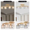 6 Light Crystal Ceiling Light For Dining Room, Modern Ceiling Lamp With Light Fixture For Entryway, Lobby, Kitchen, Bedroom, Living Room, Conference Room, (6*G9 Bulbs Included) - Gold - Image 7