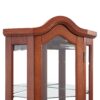 Corner Curio Cabinet With Lights, Adjustable Tempered Glass Shelves, Mirrored Back, Display Cabinet (E26 Light Bulb Not Included) - Walnut - Image 12