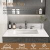 Elegant Bathroom Vanity Top With Undermount Sink - White Sintered Stone - Image 9