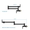 Design Wall Mount Pot Filler Faucet Folding Stretchable - Black - Image 3