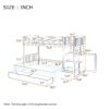 Twin Over Full / Twin Bunk Bed, Convertible Bottom Bed, Storage Shelves And Drawers - Gray - Image 3