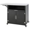 Versatile Outdoor Cabinet With Folding & Expandable Work Surfaces, Ample Storage Space, And Lockable Wheels - Matte Black - Image 17