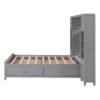 Full Size Bed With All In One Cabinet And Shelf - Gray - Image 5