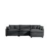 Corduroy 3 Seater L Shaped Sofa With Ottoman Comfortable And Stylish For Small Living Rooms - Gray - Image 13