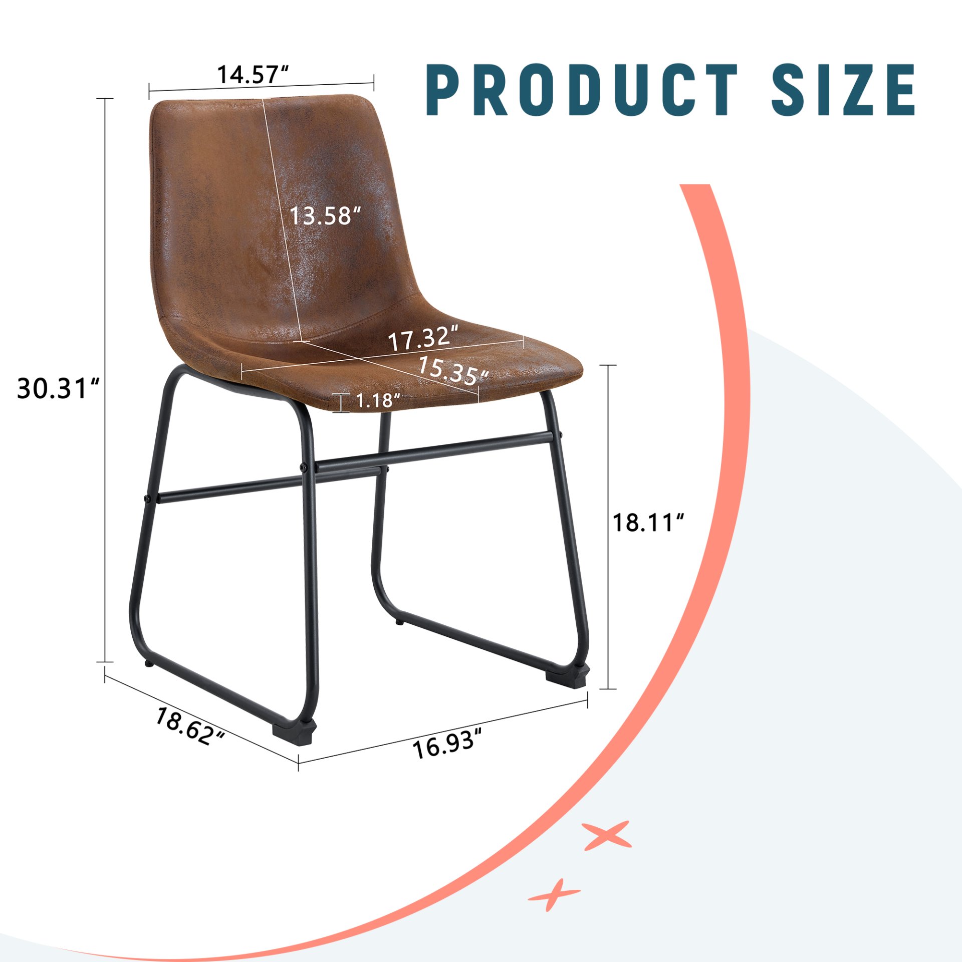 (Set of 4) Retro Chairs, Comfortable Bar Stools, Suitable For Industrial And Vintage Style Environments - Brown - Image 3