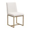 Modern Dining Table Set For 6 Faux Marble Kitchen Table Set With 6 Upholstered Dining Chairs, 7 Piece - White / Golden - Image 18