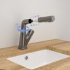 Pull Down Bathroom Sink Faucet With 3 Water Modes And Stainless Steel Construction - Gunmetal Black - Image 10