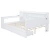 Full Size Daybed With 3 Drawers USB Ports And Desk - White - Image 9